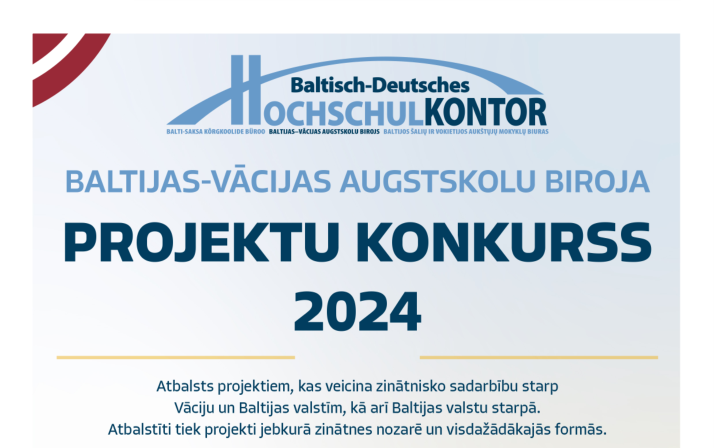 Baltijas-Vācijas Augstskolu birojs aicina iesniegt projektu pieteikumus 2024. gada projektu konkursa 2. kārtā