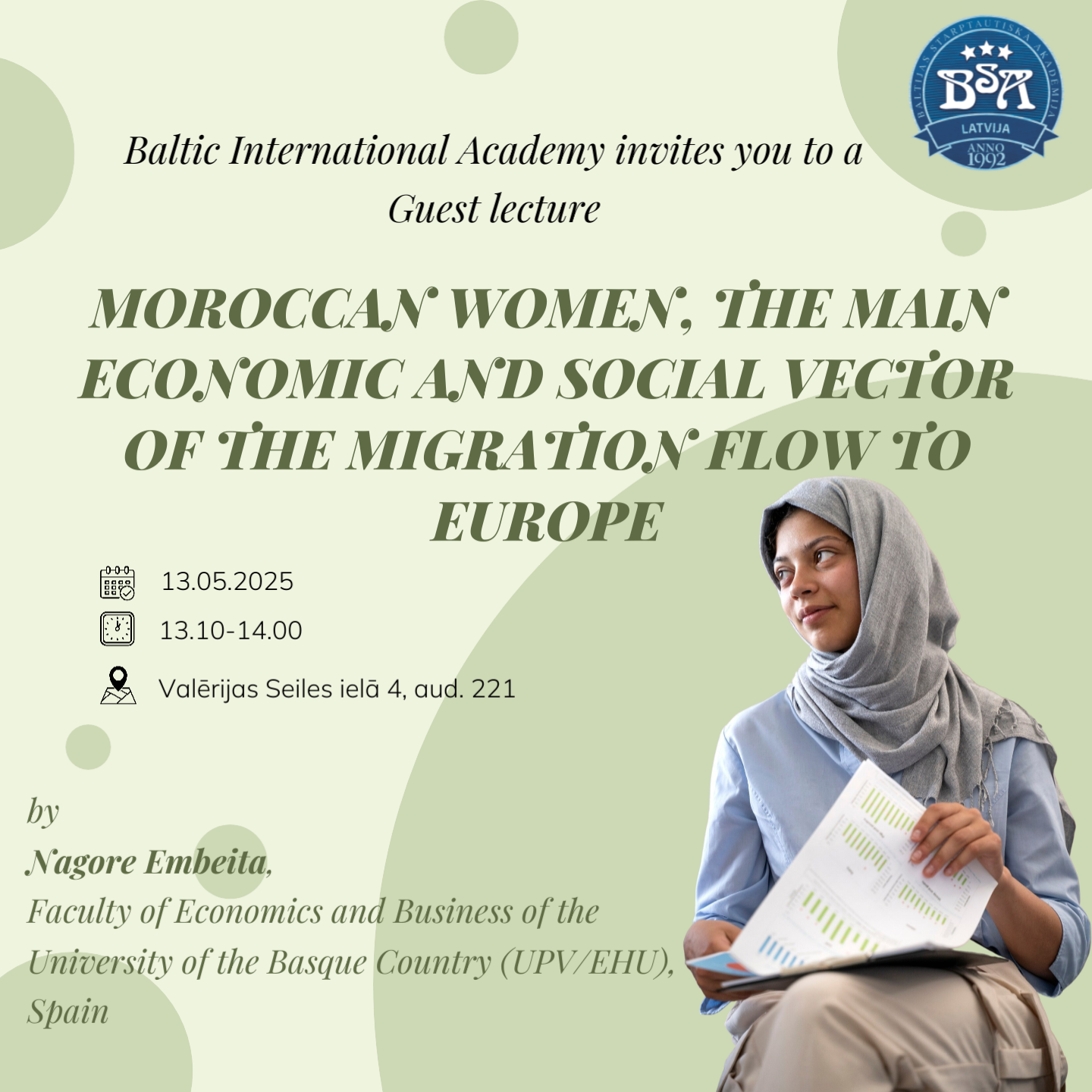 Guest lecture "Moroccan women, the main economic and social vector of the migration flow to Europe"