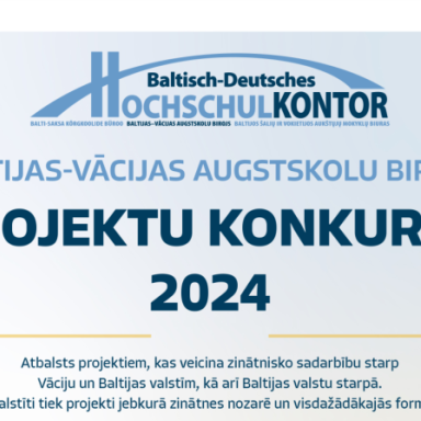 The Baltic-German University Liaison Office invites to submit project proposals for the 2nd round of the 2024 project competition