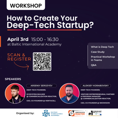 WORKSHOP: How to Create Your Deep-Tech Startup?