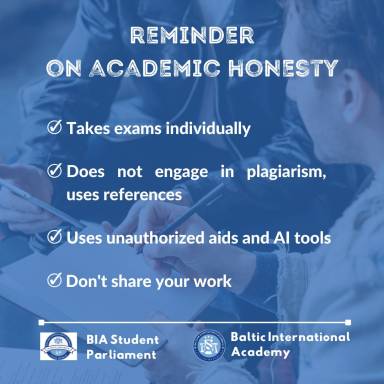 Reminder on Academic Honesty