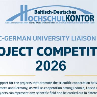 PROJECT COMPETITION 2026 OF THE BALTIC-GERMAN UNIVERSITY LIAISON OFFICE